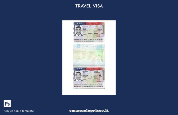 Modello di visto turistico USA in stile verificato